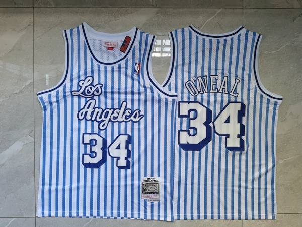 Los Angeles Lakers 1996/97 ONEAL #34 White Blue Classics Basketball Jersey (Stitched)