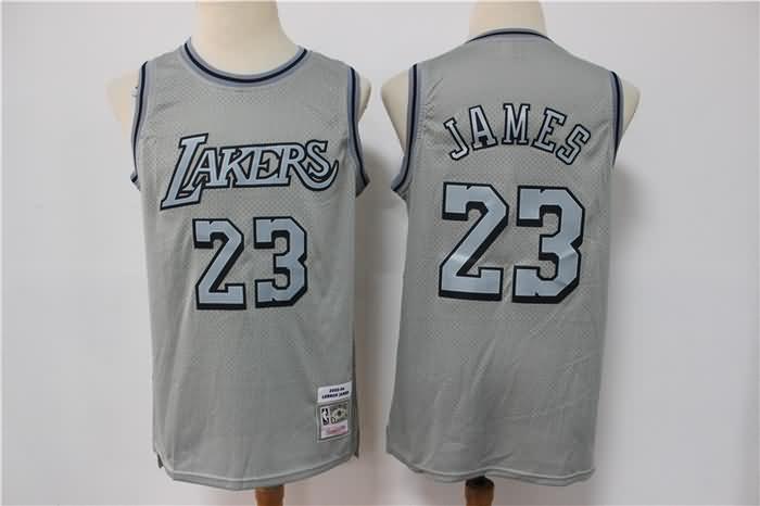 Los Angeles Lakers JAMES #23 Grey Classics Basketball Jersey (Stitched)