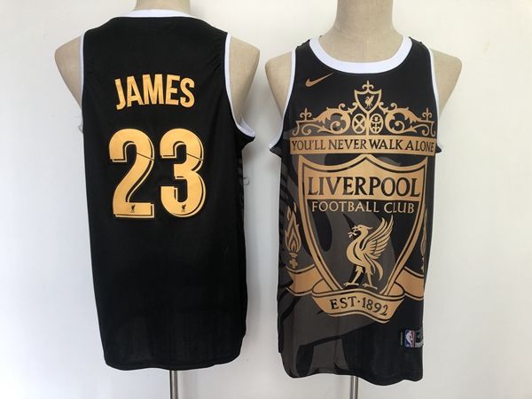 Los Angeles Lakers JAMES #23 Black Basketball Jersey (Stitched) 04