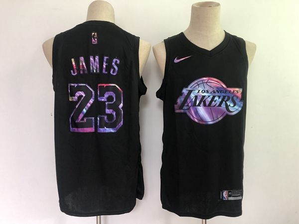Los Angeles Lakers JAMES #23 Black Basketball Jersey (Stitched) 05