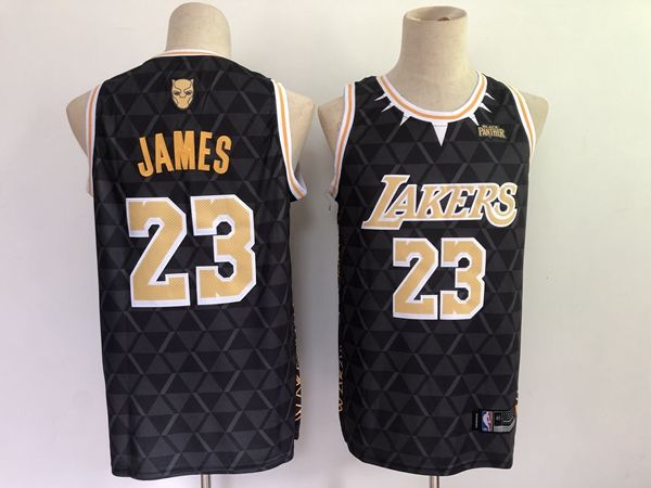 Los Angeles Lakers JAMES #23 Black Basketball Jersey (Stitched) 06