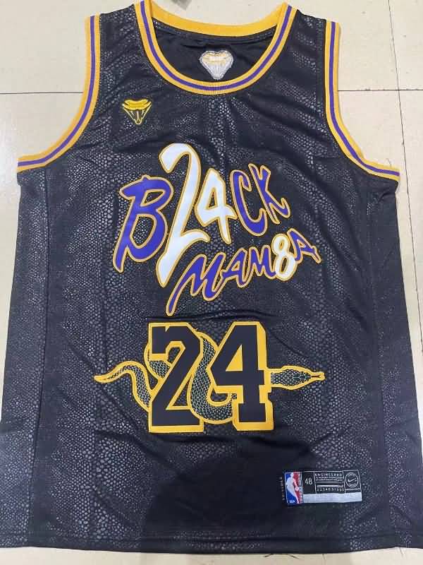 Los Angeles Lakers BRYANT #24 Black Basketball Jersey 05 (Stitched)