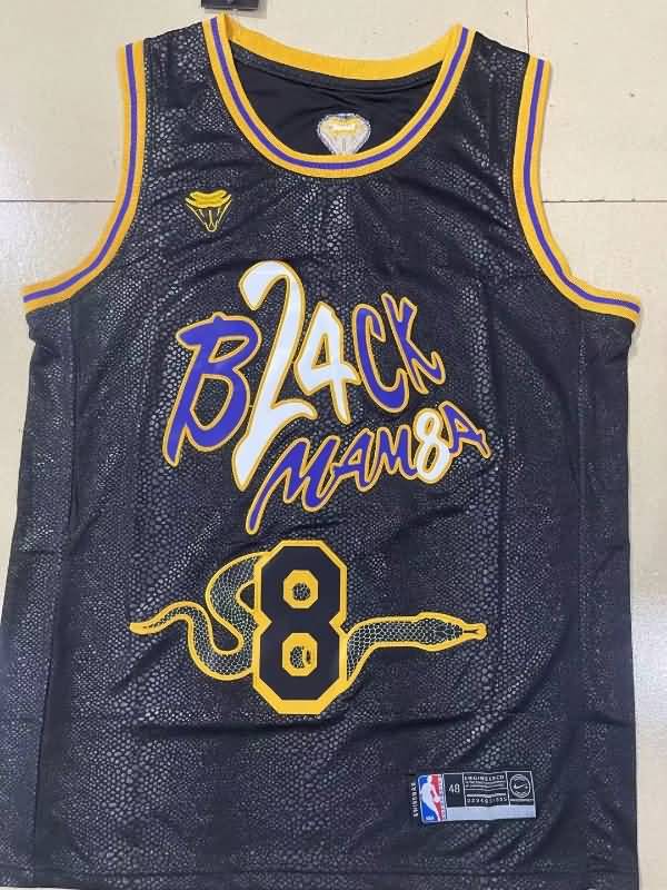 Los Angeles Lakers BRYANT #8 Black Basketball Jersey 02 (Stitched)