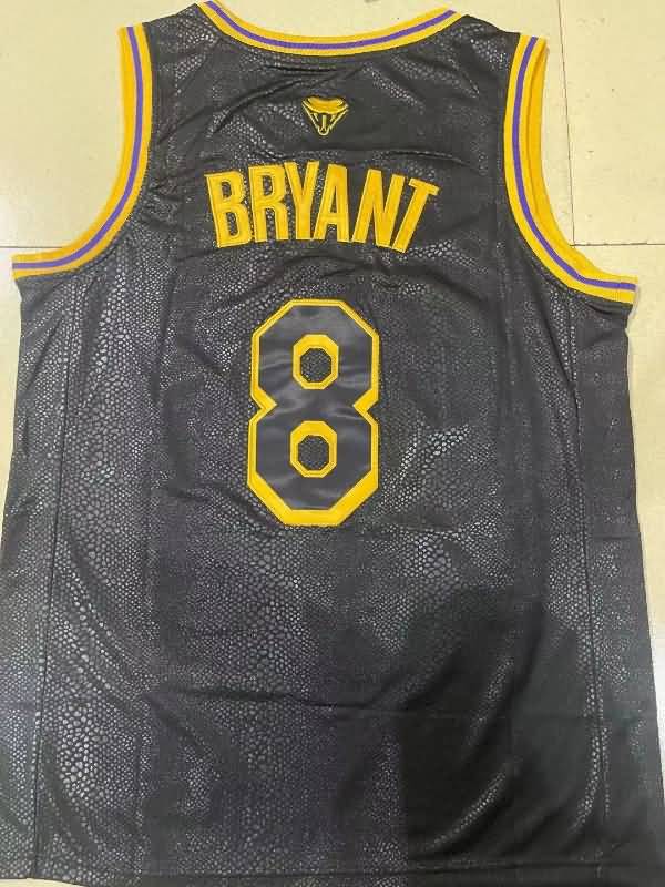 Los Angeles Lakers BRYANT #8 Black Basketball Jersey 02 (Stitched)