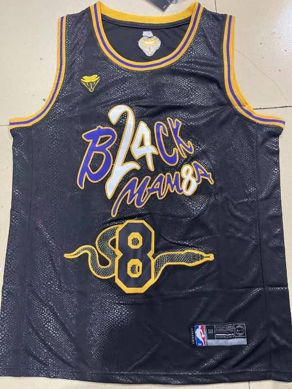 Los Angeles Lakers BRYANT #8 #24 Black Basketball Jersey 03 (Stitched)