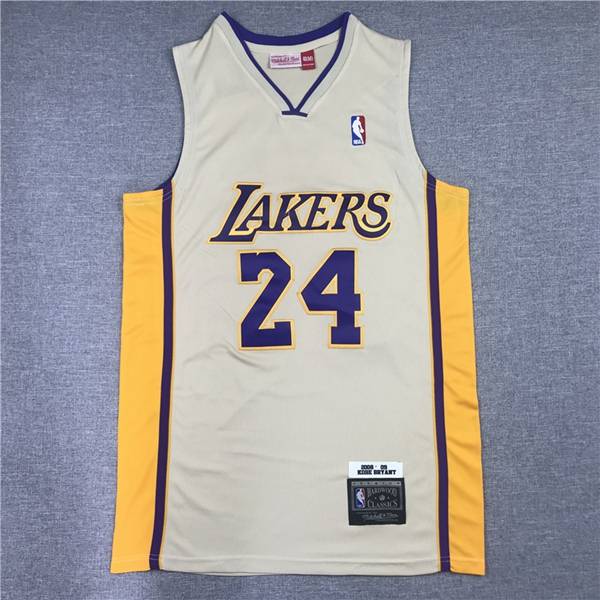 Los Angeles Lakers BRYANT #24 Cream Basketball Jersey (Stitched)