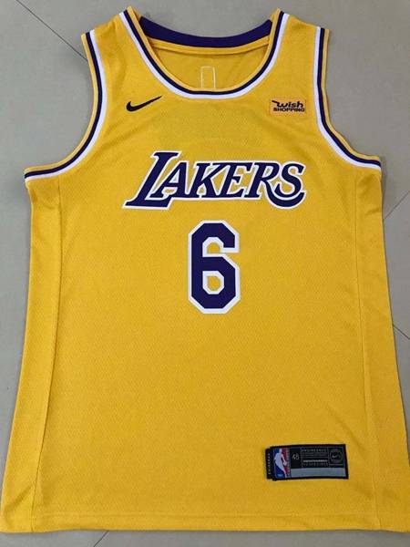 Los Angeles Lakers JAMES #6 Yellow Basketball Jersey (Stitched)