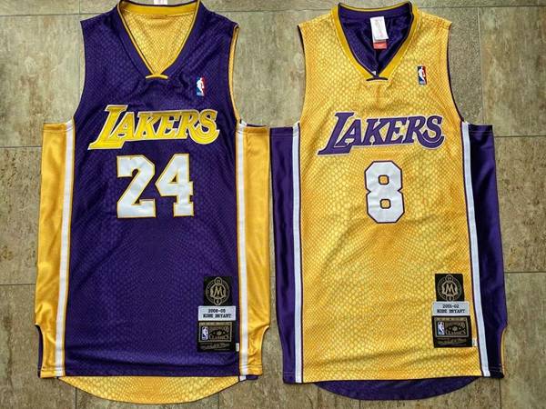 Los Angeles Lakers BRYANT #8 Yellow And Purple Classics Basketball Jersey (Closely Stitched)