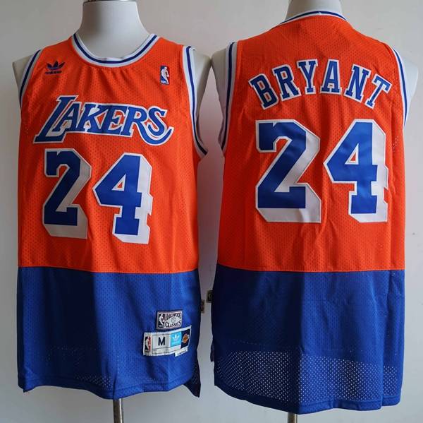 Los Angeles Lakers BRYANT #24 Orange Blue Classics Basketball Jersey (Stitched)