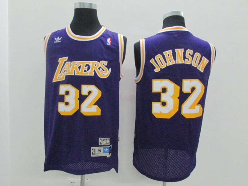 Los Angeles Lakers JOHNSON #32 Purple Classics Basketball Jersey (Stitched)