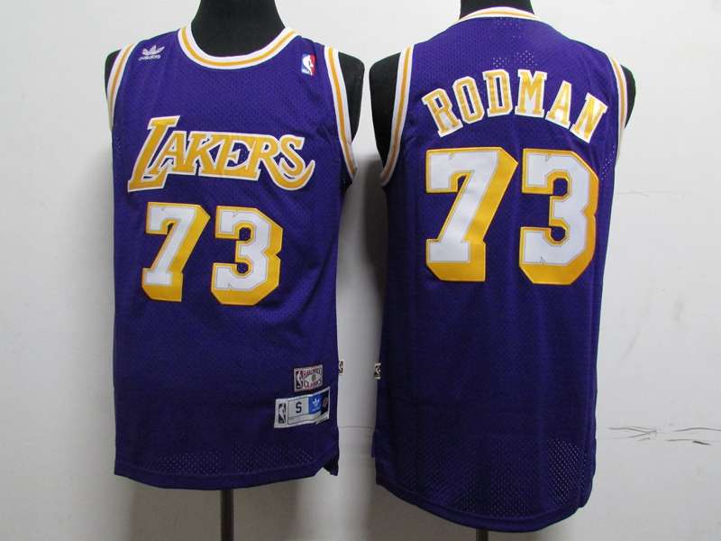 Los Angeles Lakers RODMAN #73 Purples Classics Basketball Jersey (Stitched)