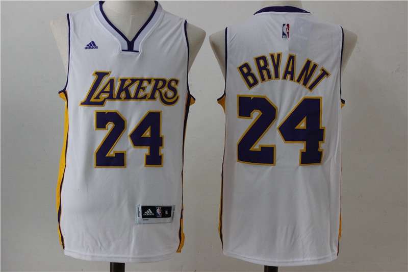 Los Angeles Lakers BRYANT #24 White Classics Basketball Jersey (Stitched) 02