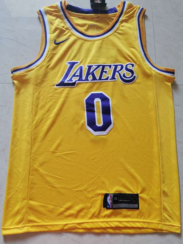 Los Angeles Lakers KUZMA #0 Yellow Classics Basketball Jersey (Stitched)