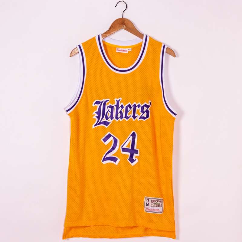 Los Angeles Lakers BRYANT #24 Yellow Classics Basketball Jersey (Stitched) 02