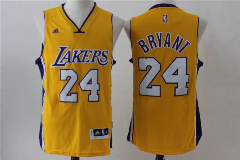 Los Angeles Lakers BRYANT #24 Yellow Classics Basketball Jersey (Stitched) 03