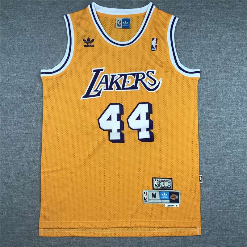 Los Angeles Lakers WEST #44 Yellow Classics Basketball Jersey (Stitched)