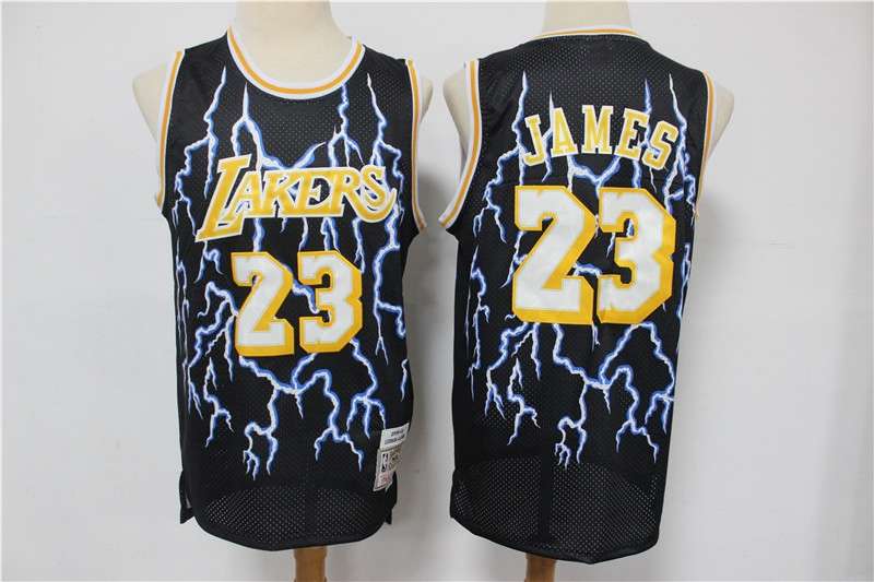 Los Angeles Lakers JAMES #23 Black Basketball Jersey (Stitched) 02