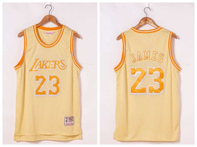 Los Angeles Lakers JAMES #23 Gold Basketball Jersey (Stitched)