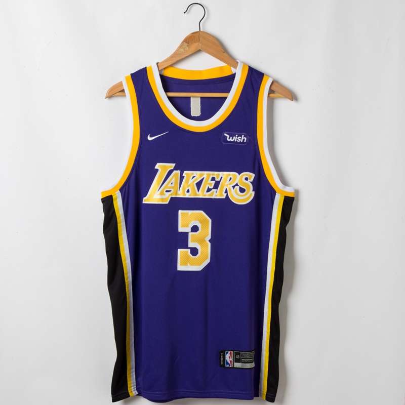 Los Angeles Lakers DAVIS #3 Purples Basketball Jersey (Stitched)