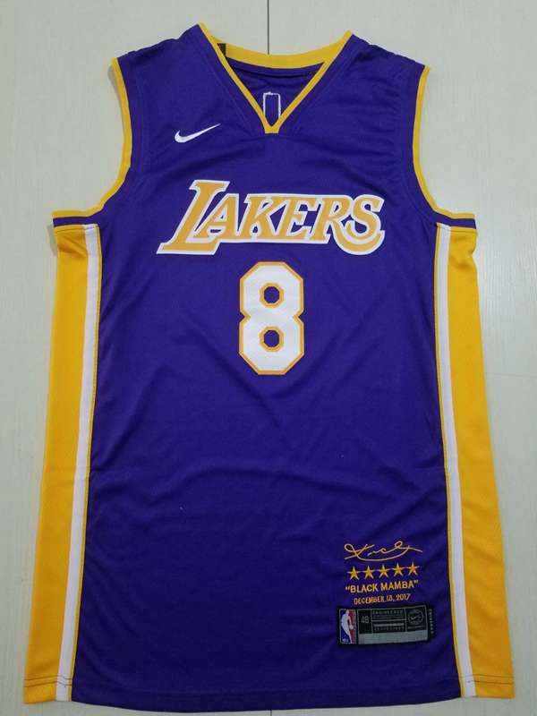 Los Angeles Lakers BRYANT #8 Purple Basketball Jersey (Stitched) 03