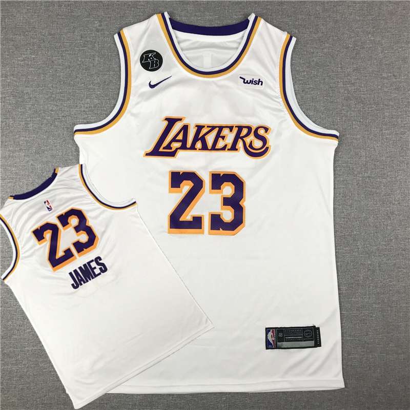 Los Angeles Lakers JAMES #23 White Basketball Jersey (Stitched) 04