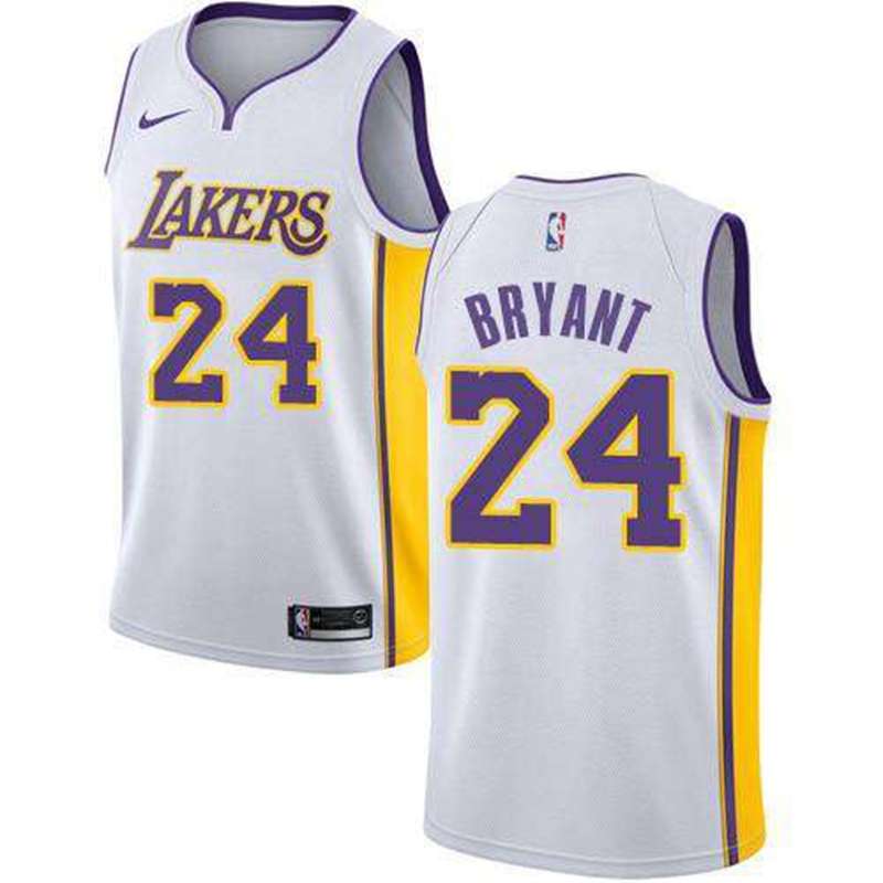 Los Angeles Lakers BRYANT #24 White Basketball Jersey (Stitched)