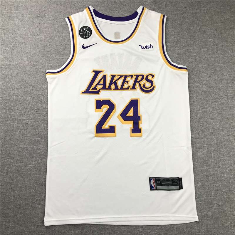 Los Angeles Lakers BRYANT #24 White Basketball Jersey (Stitched) 02