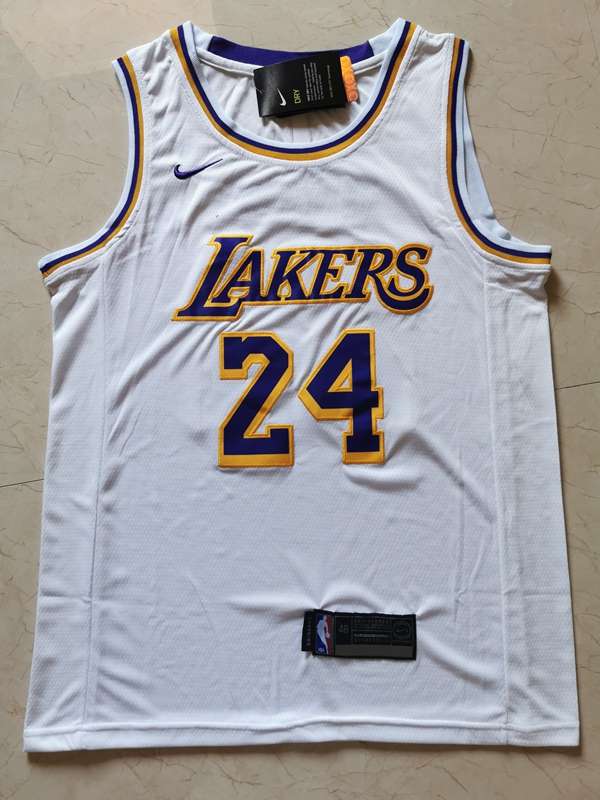 Los Angeles Lakers BRYANT #24 White Basketball Jersey (Stitched) 03