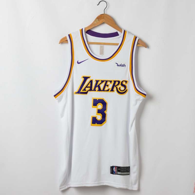 Los Angeles Lakers DAVIS #3 White Basketball Jersey (Stitched)