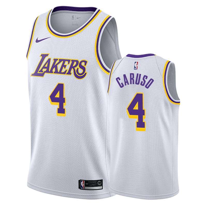 Los Angeles Lakers CARUSO #4 White Basketball Jersey (Stitched)