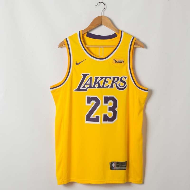 Los Angeles Lakers JAMES #23 Yellow Basketball Jersey (Stitched)