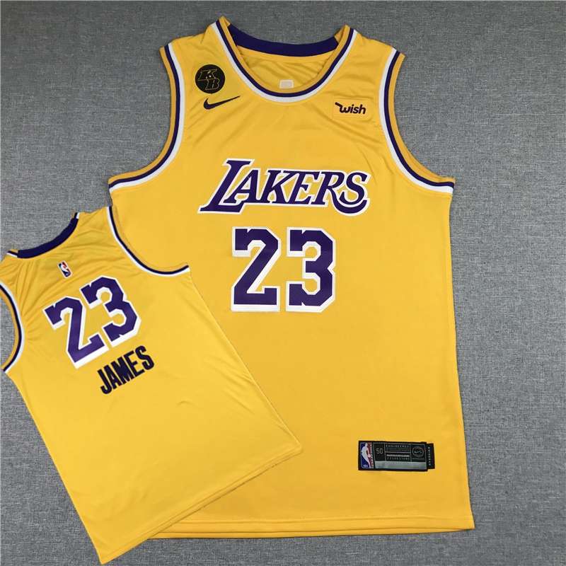 Los Angeles Lakers JAMES #23 Yellow Basketball Jersey (Stitched) 05