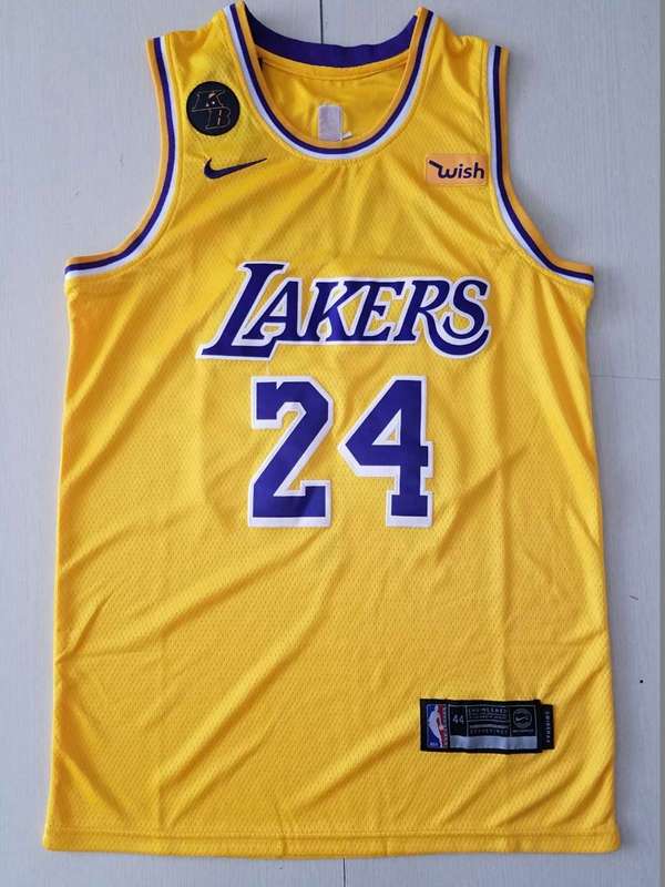 Los Angeles Lakers BRYANT #24 Yellow Basketball Jersey (Stitched) 02