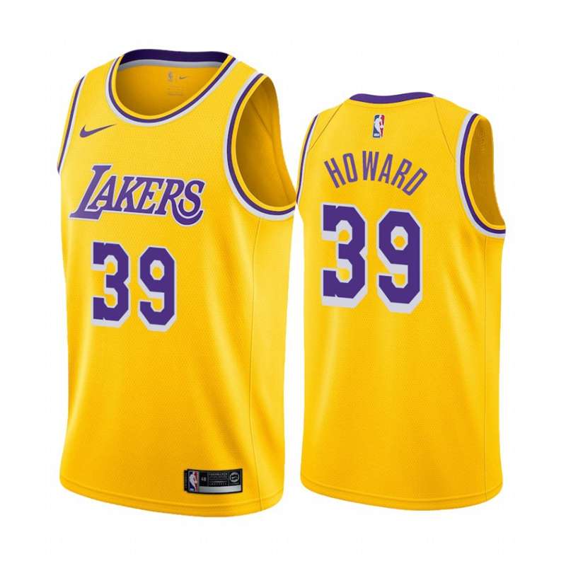 Los Angeles Lakers HOWARD #39 Yellow Basketball Jersey (Stitched)