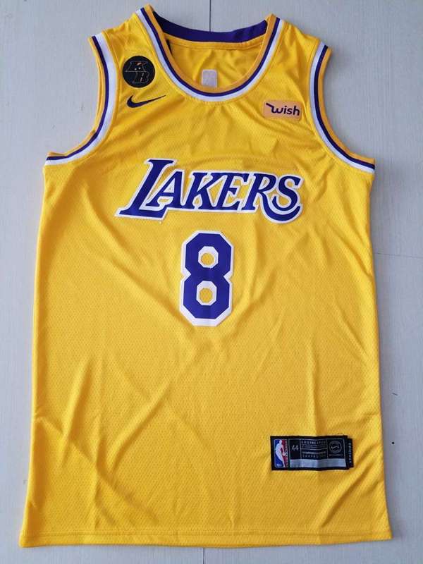 Los Angeles Lakers BRYANT #8 Yellow Basketball Jersey (Stitched) 03