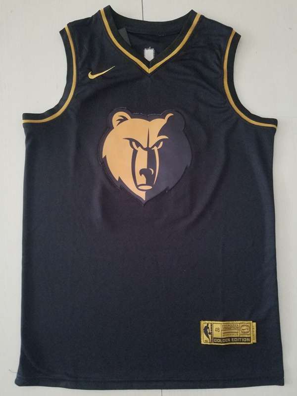 Memphis Grizzlies 2020 MORANT #12 Black Gold Basketball Jersey (Stitched)