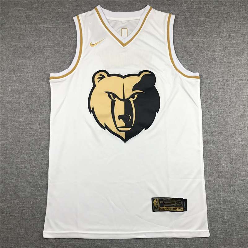 Memphis Grizzlies 2020 MORANT #12 White Gold Basketball Jersey (Stitched)