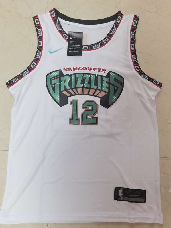 Memphis Grizzlies MORANT #12 White Classics Basketball Jersey (Stitched)