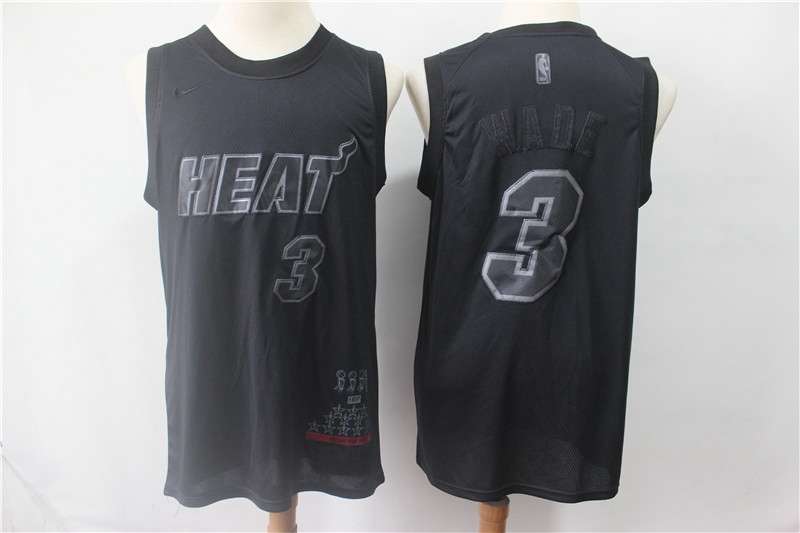 Miami Heat 2019 WADE #3 Black MVP Basketball Jersey (Stitched)