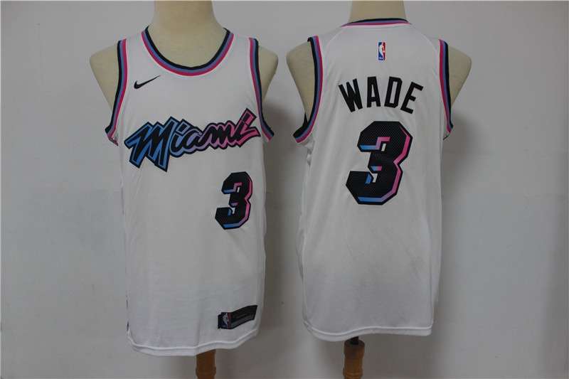 Miami Heat 20/21 WADE #3 White Basketball Jersey (Stitched)