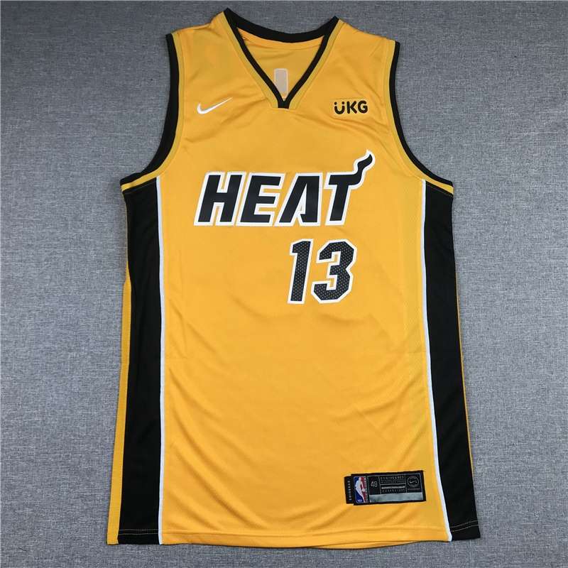 Miami Heat 20/21 ADEBAYO #13 Yellow Basketball Jersey (Stitched)