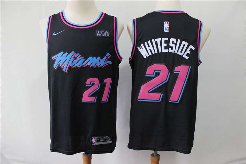 Miami Heat 2020 WHITESIDE #21 Black City Basketball Jersey (Stitched)
