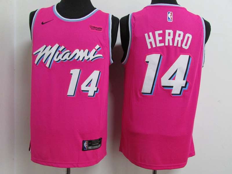 Miami Heat 2020 HERRO #14 Pink City Basketball Jersey (Stitched)
