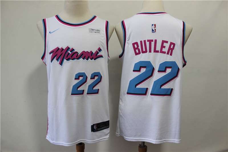 Miami Heat BUTLER #22 White City Basketball Jersey (Stitched)
