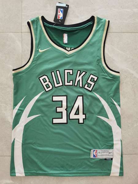 Milwaukee Bucks 20/21 ANTETOKOUNMPO #34 Green Basketball Jersey (Stitched)