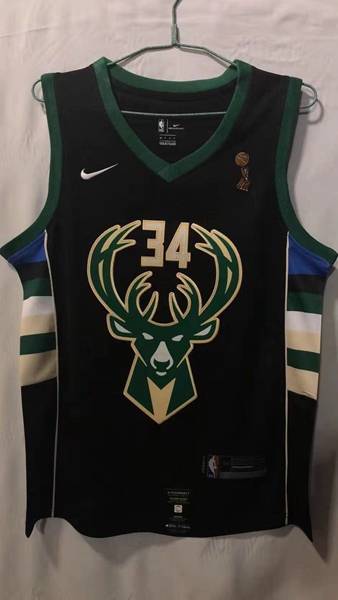 Milwaukee Bucks 20/21 ANTETOKOUNMPO #34 Black City Basketball Jersey (Stitched)