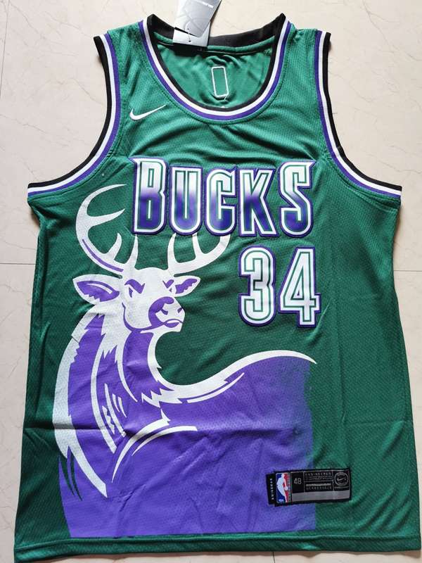 Milwaukee Bucks ANTETOKOUNMPO #34 Green Classics Basketball Jersey (Stitched)