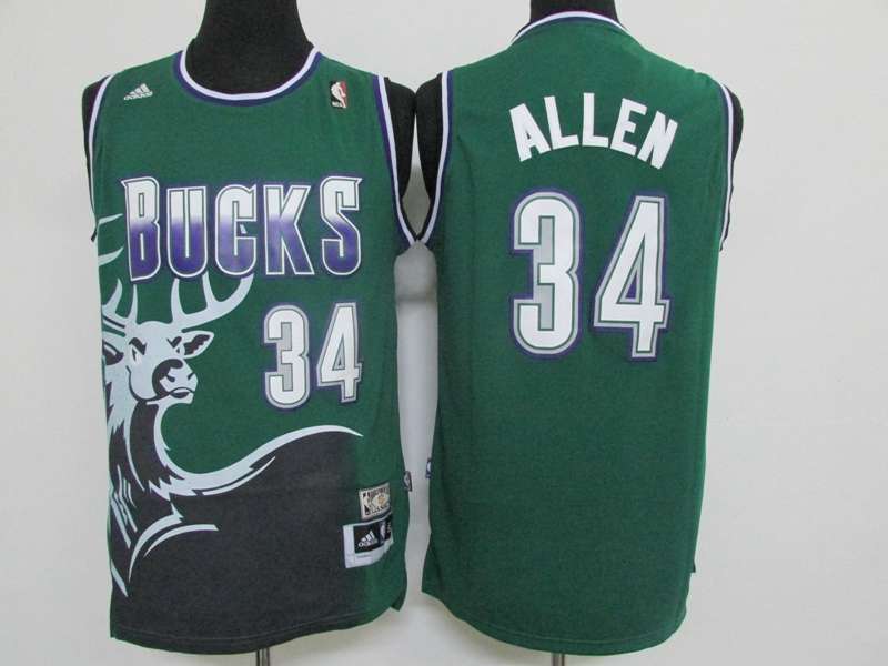 Milwaukee Bucks ALLEN #34 Green Classics Basketball Jersey (Stitched)