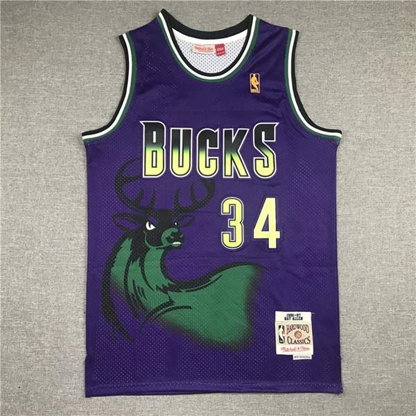 Milwaukee Bucks ALLEN #34 Purple Classics Basketball Jersey (Stitched)