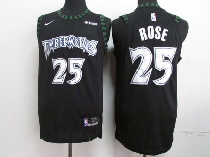 Minnesota Timberwolves ROSE #25 Black Classics Basketball Jersey (Stitched)